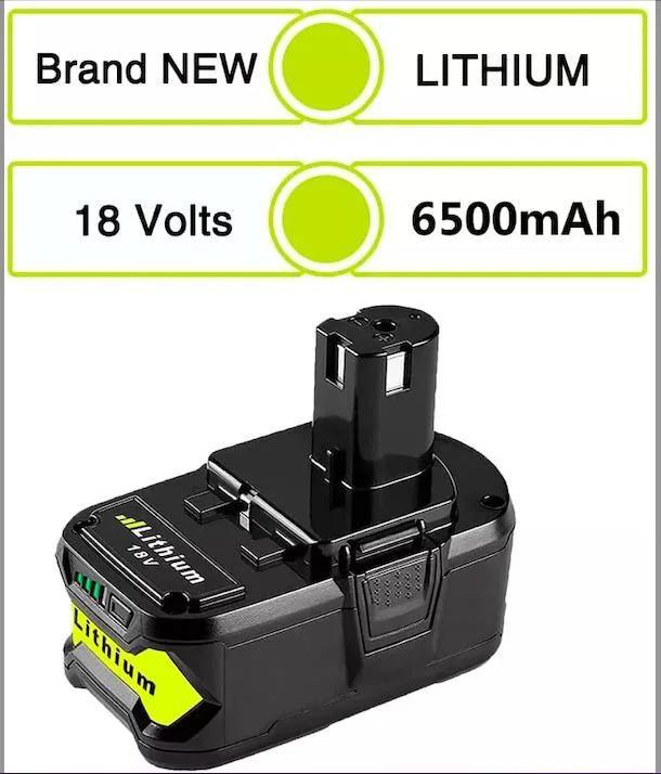 18V 6.5ah P108 Rechargeable Power Tool Battery Replacement for Ryobi Li Ion Battery Portable Car Battery Charger