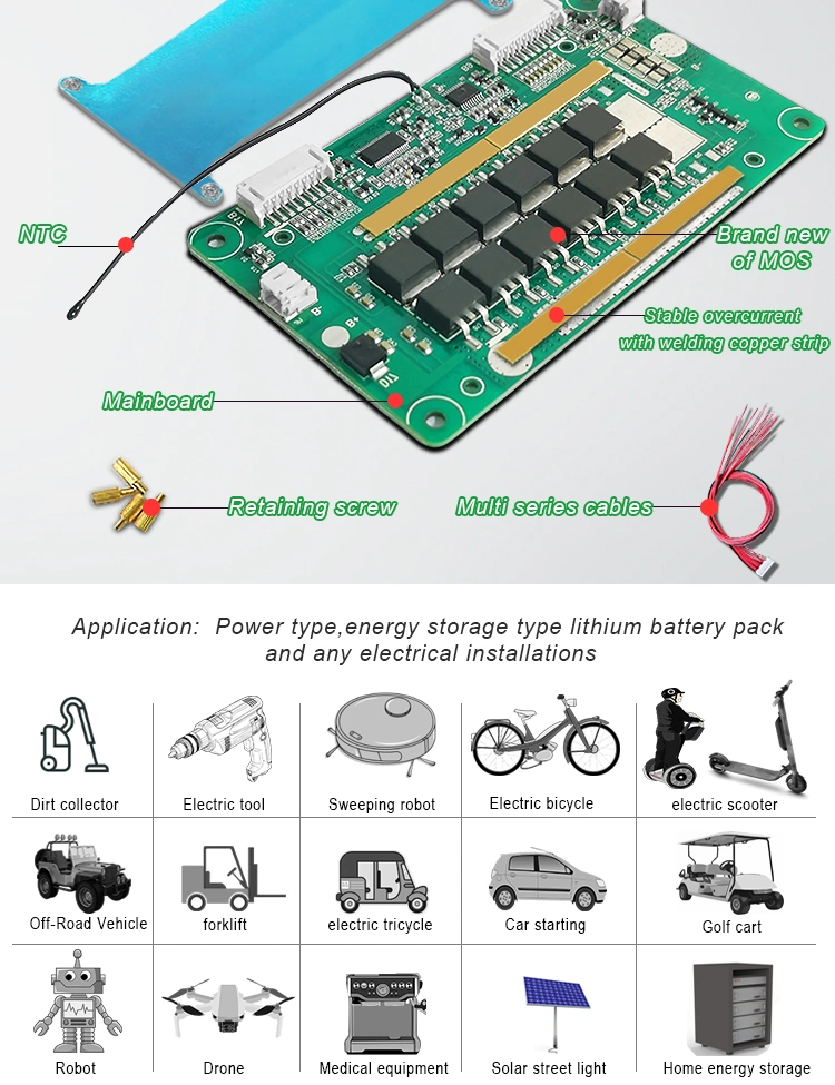 [Sample Customization]Lws Lithium Ion Smart 3s 12V BMS Small Size E Bike Battery Pack 36V 10s Protection Circuit Board 36V 40A BMS